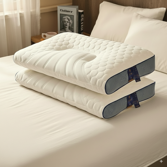 Ergonomic rubber pillow for neck pain